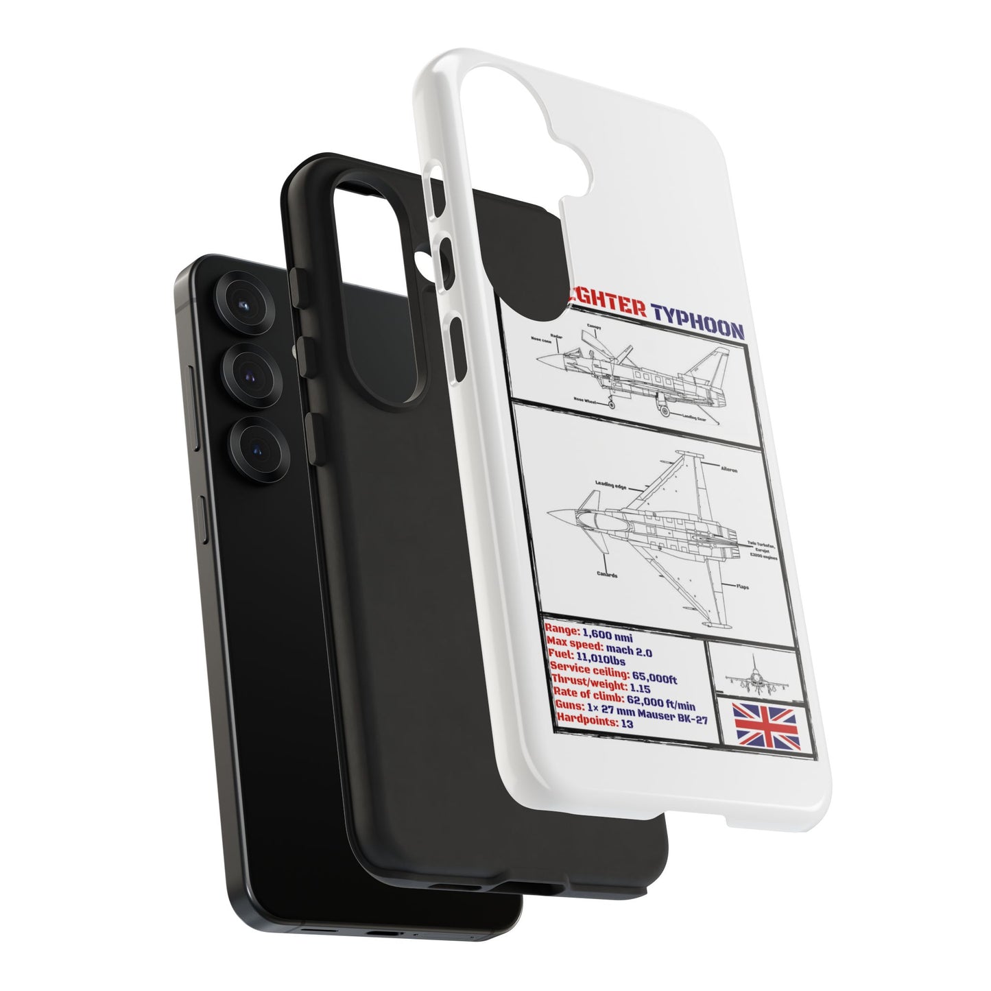 Eurofighter typhoon Schematic edition phone case (RAF Colour-Way)