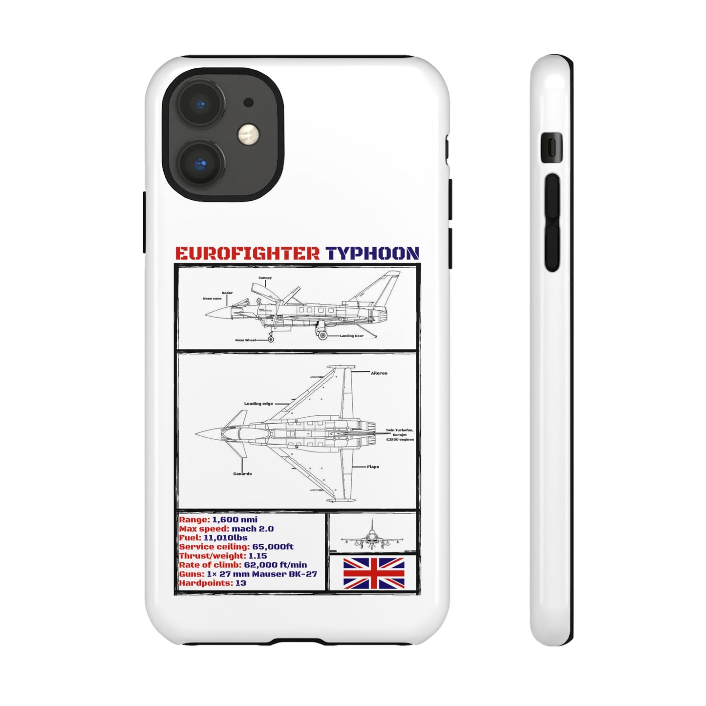 Eurofighter typhoon Schematic edition phone case (RAF Colour-Way)
