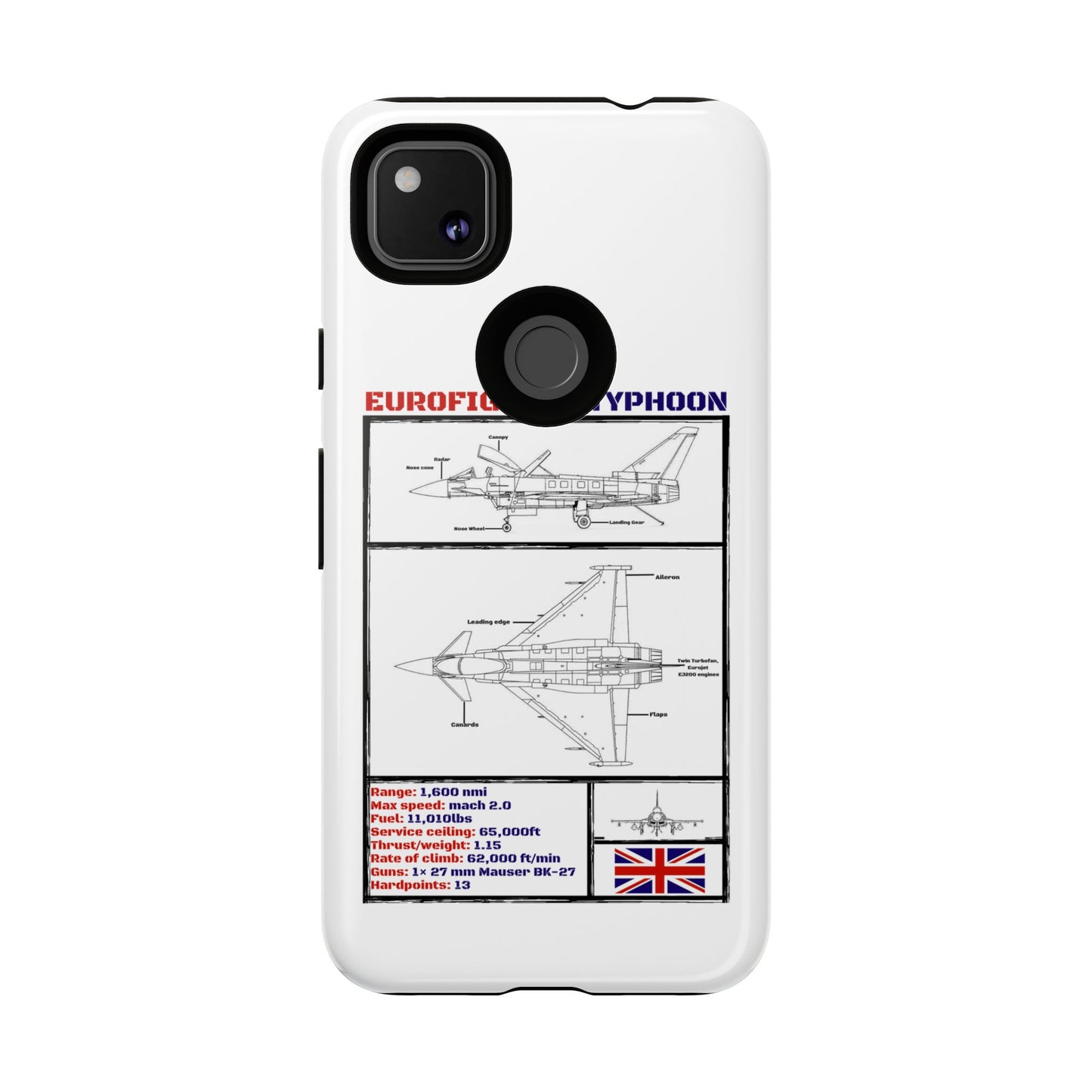 Eurofighter typhoon Schematic edition phone case (RAF Colour-Way)