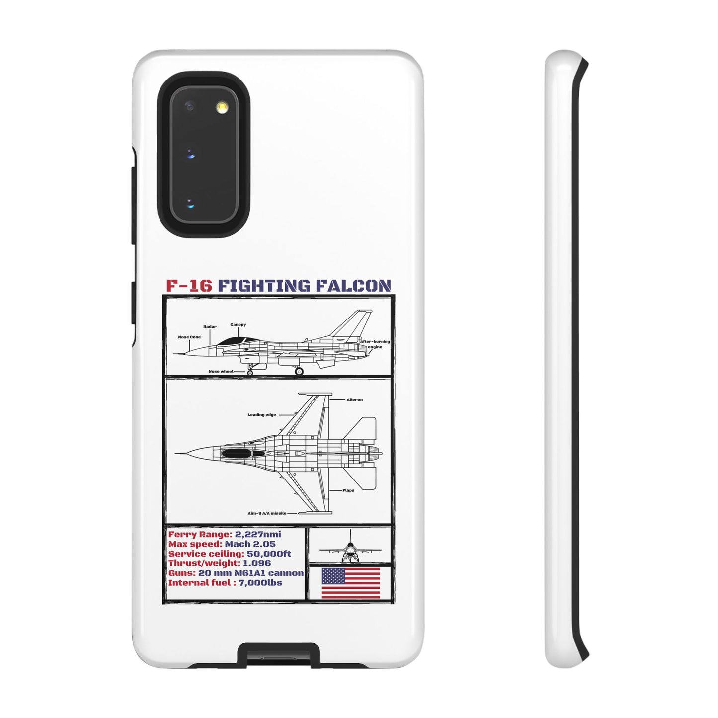 F-16 Fighting Falcon Schematic edition phone case (USAF Colour-Way)
