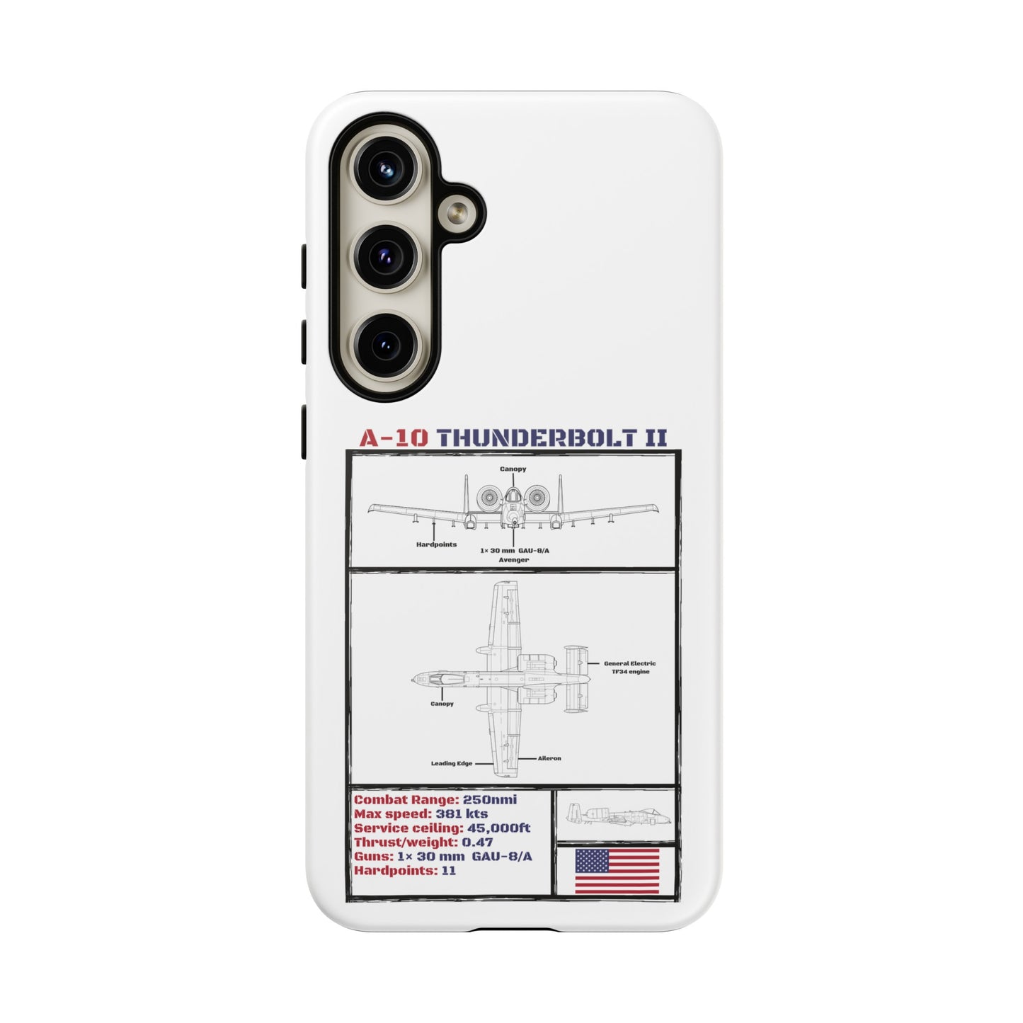 A-10 Schematic Rigid Phone Case (USAF colour-ways)