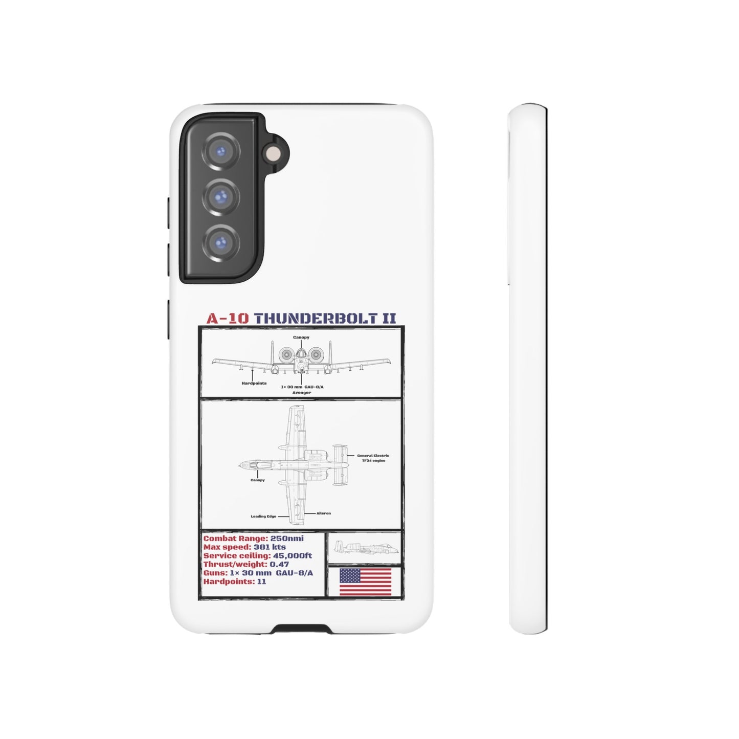 A-10 Schematic Rigid Phone Case (USAF colour-ways)