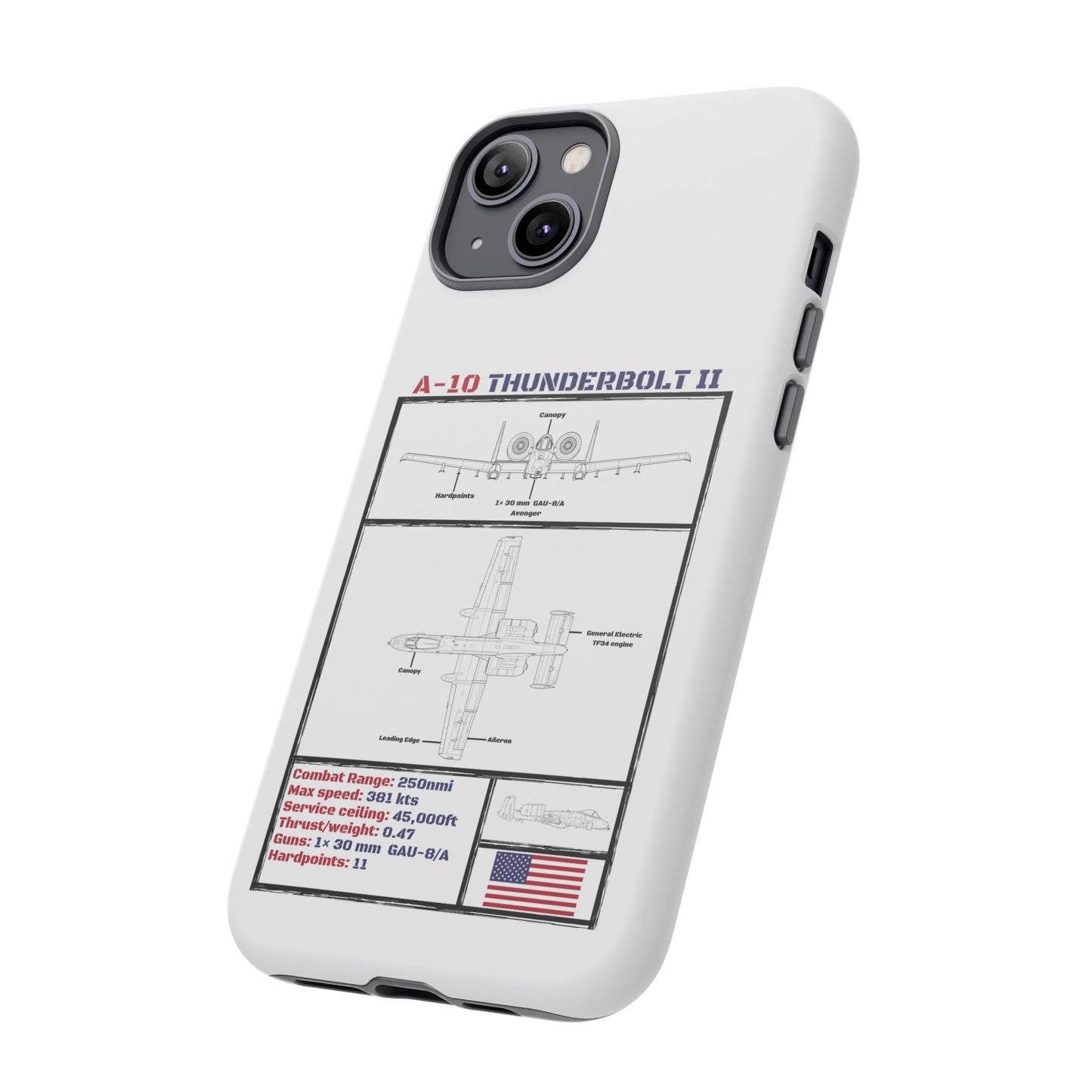 A-10 Schematic Rigid Phone Case (USAF colour-ways)