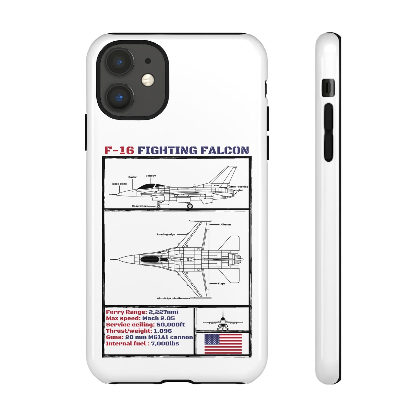 F-16 Fighting Falcon Schematic edition phone case (USAF Colour-Way)