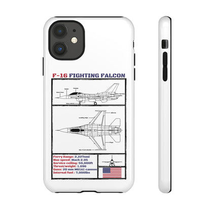 F-16 Fighting Falcon Schematic edition phone case (USAF Colour-Way)