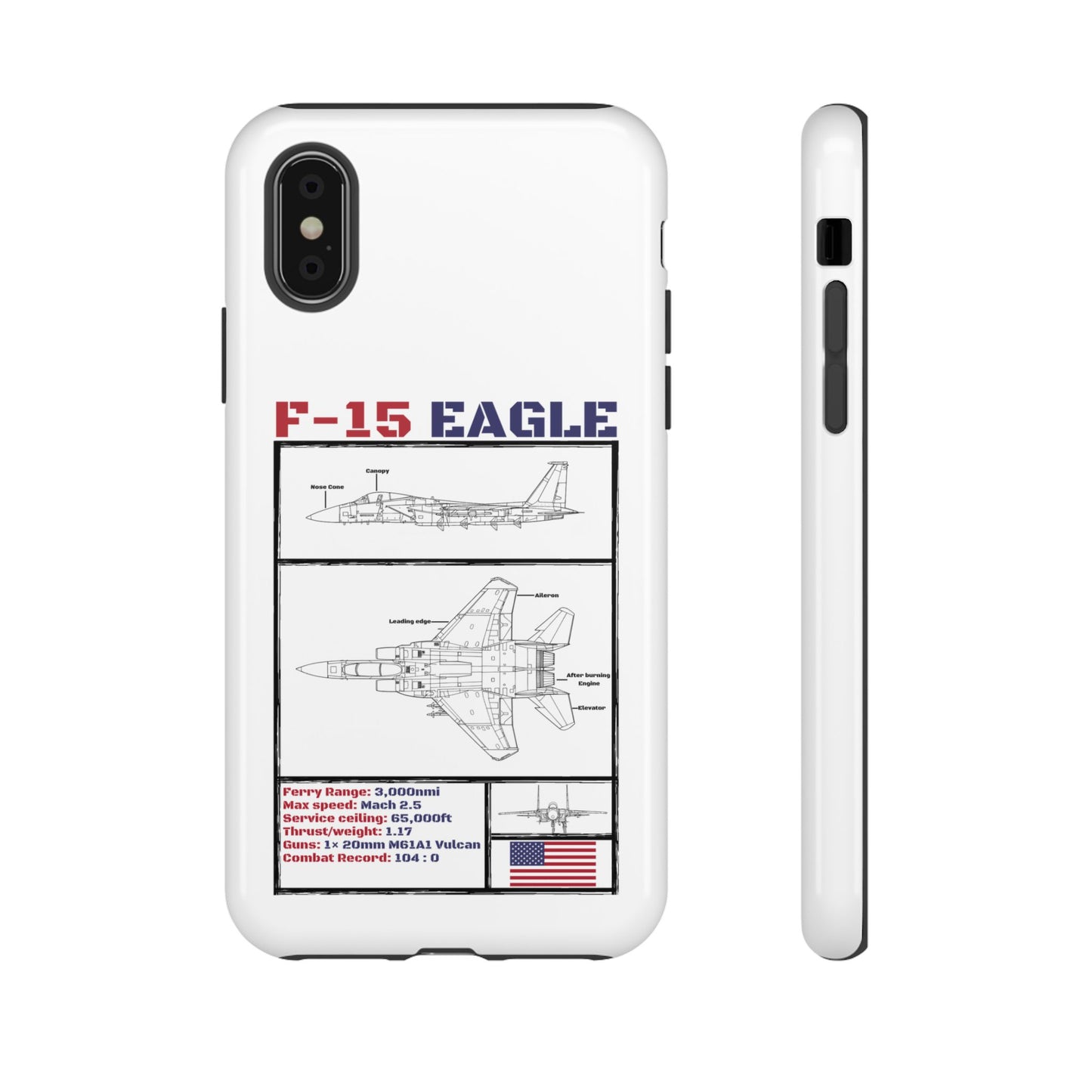 F-15 Schematic edition phone case