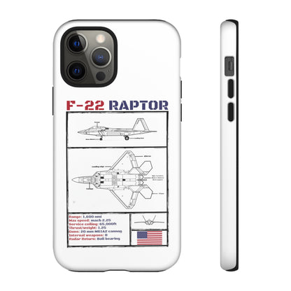 F-22 Raptor schematic rigid Phone Case (USAF colour-ways)