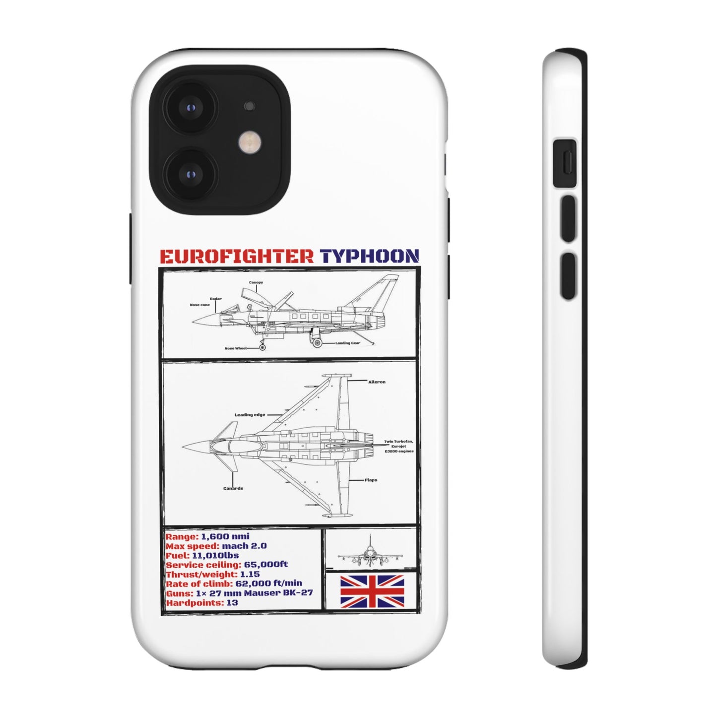 Eurofighter typhoon Schematic edition phone case (RAF Colour-Way)