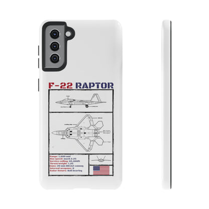 F-22 Raptor schematic rigid Phone Case (USAF colour-ways)