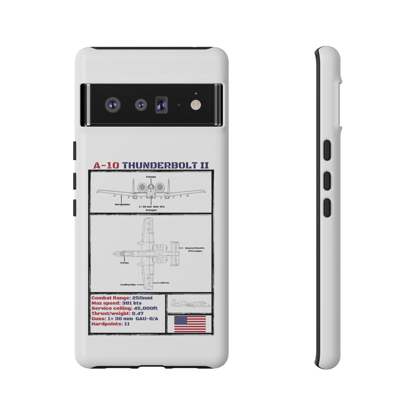 A-10 Schematic Rigid Phone Case (USAF colour-ways)