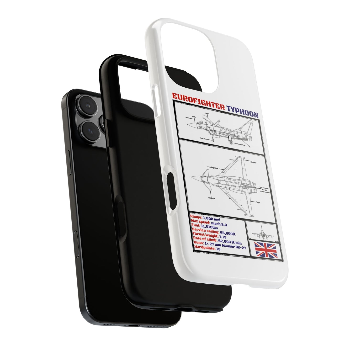 Eurofighter typhoon Schematic edition phone case (RAF Colour-Way)