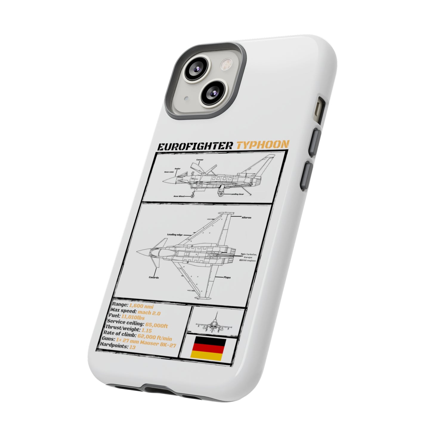 Eurofighter Typhoon Rigid Phone Case (Luftwaffe colour-ways)