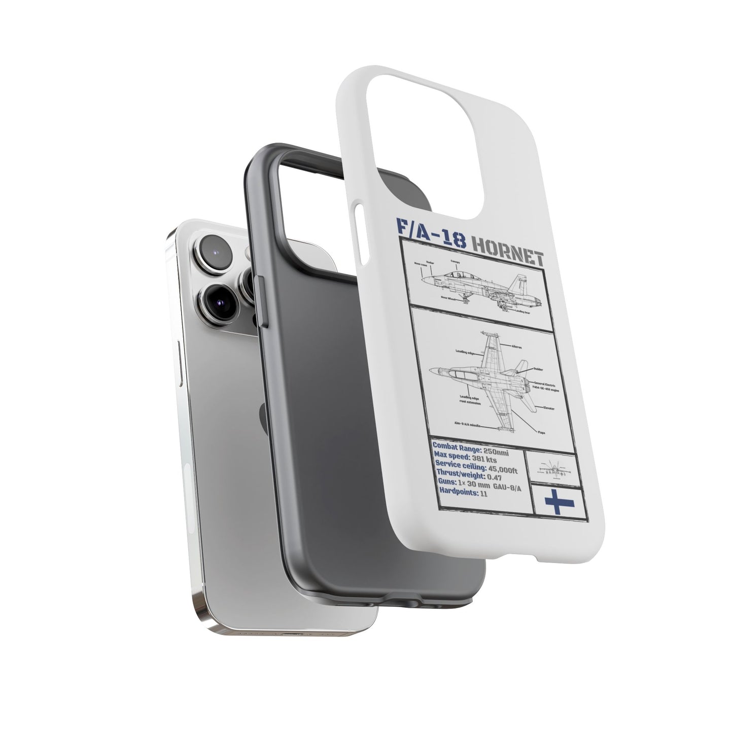 F/A-18 Hornet Schematic edition phone case (FAF Colour-Way)