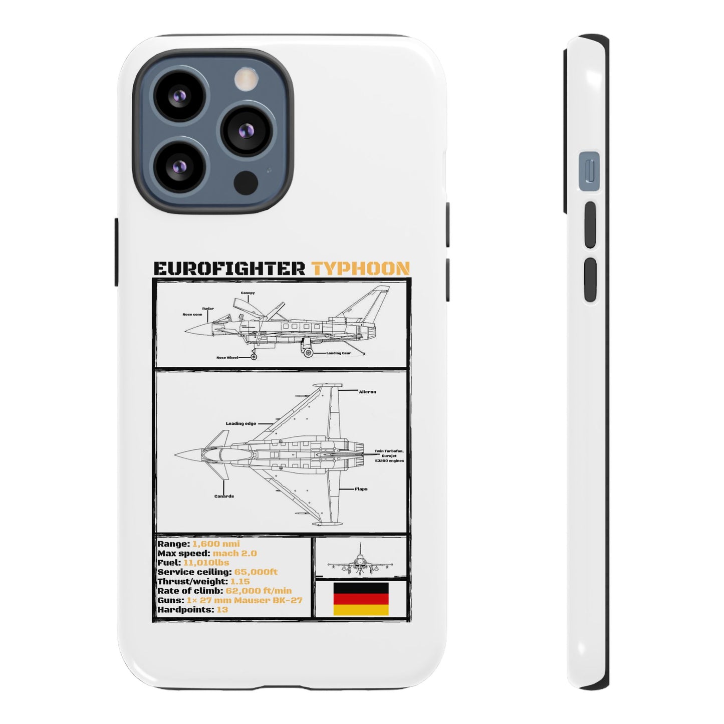 Eurofighter typhoon Schematic edition phone case (Luftwaffe Colour-Way)