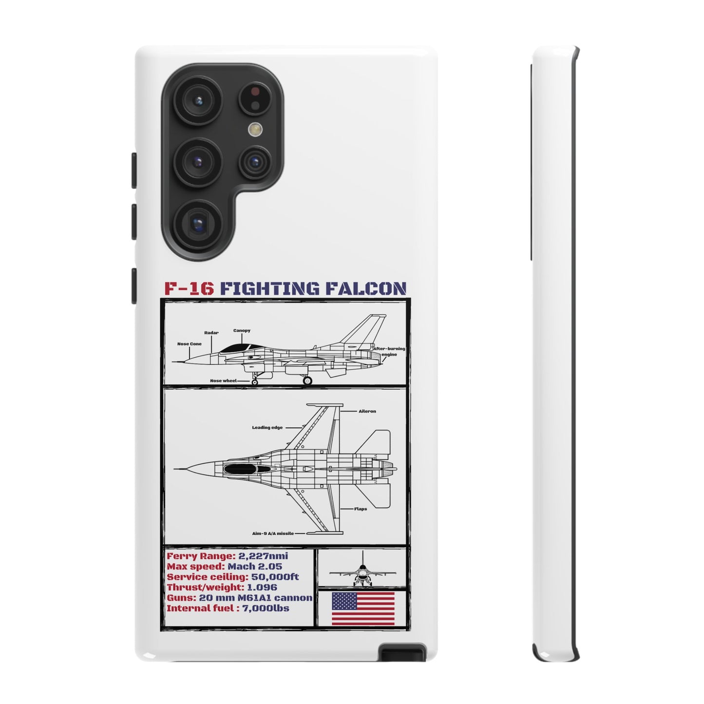 F-16 Fighting Falcon Schematic edition phone case (USAF Colour-Way)