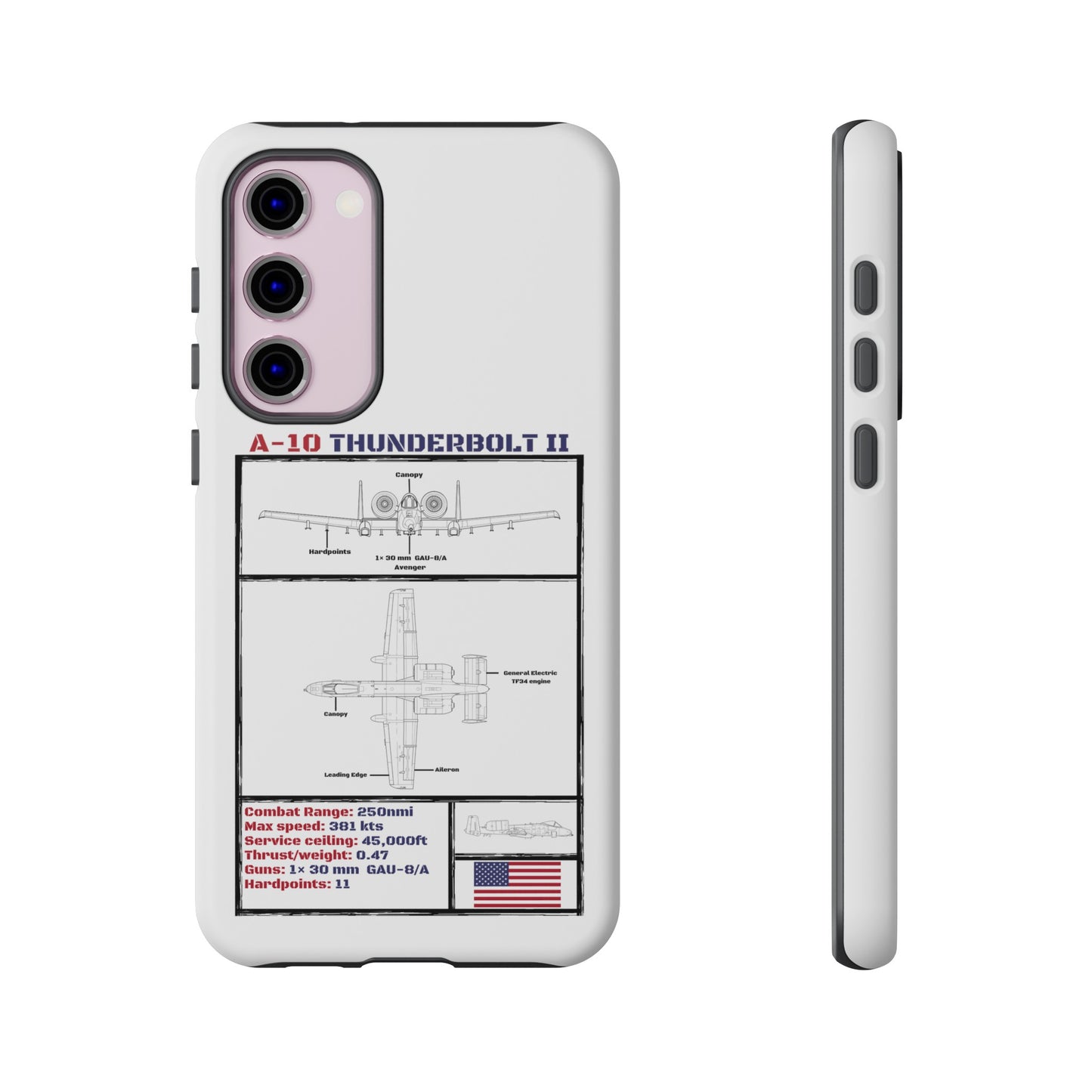 A-10 Schematic Rigid Phone Case (USAF colour-ways)