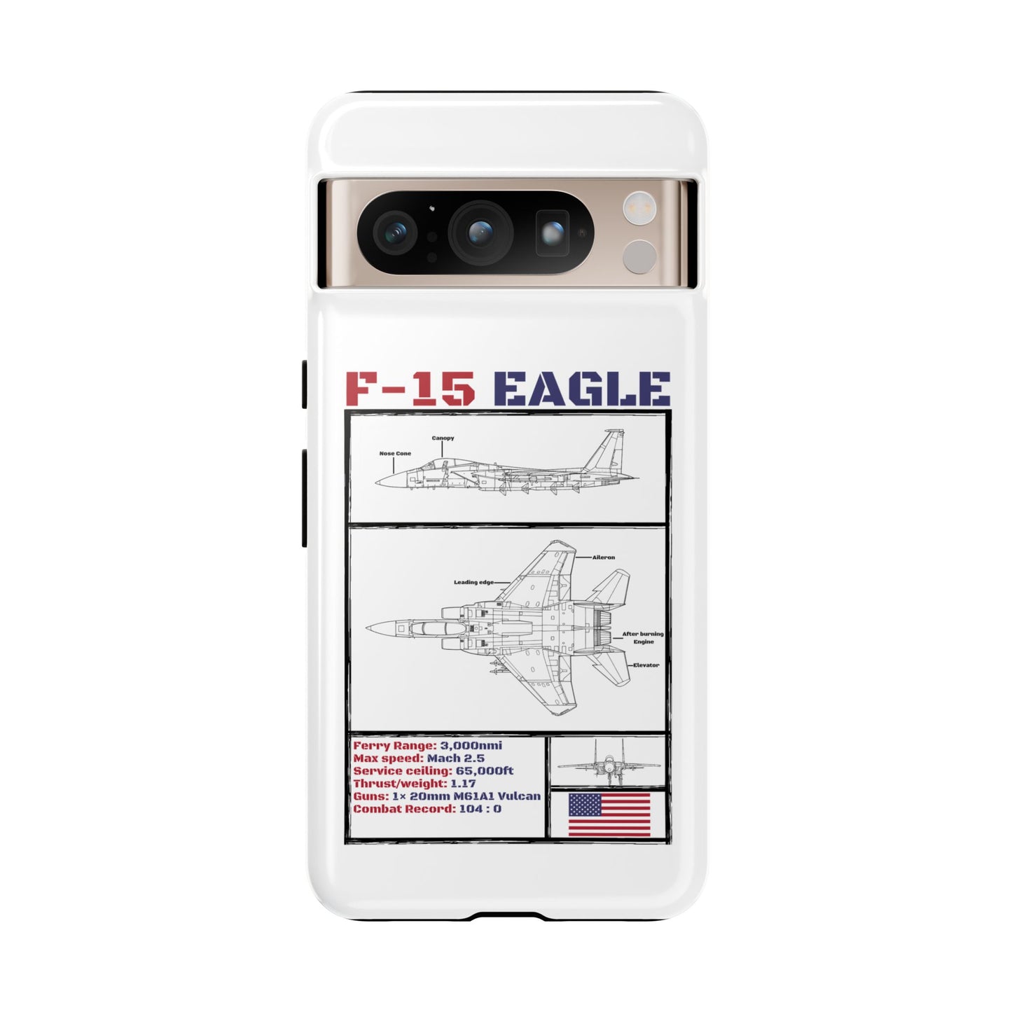 F-15 Schematic edition phone case