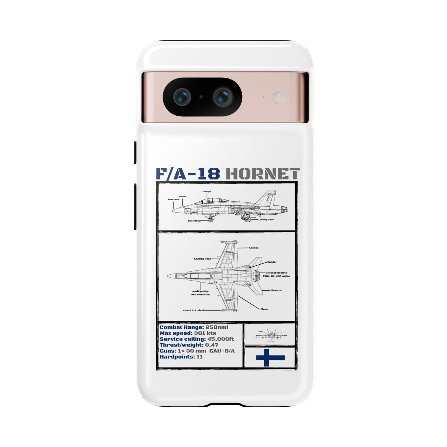 F/A-18 Hornet Schematic edition phone case (FAF Colour-Way)