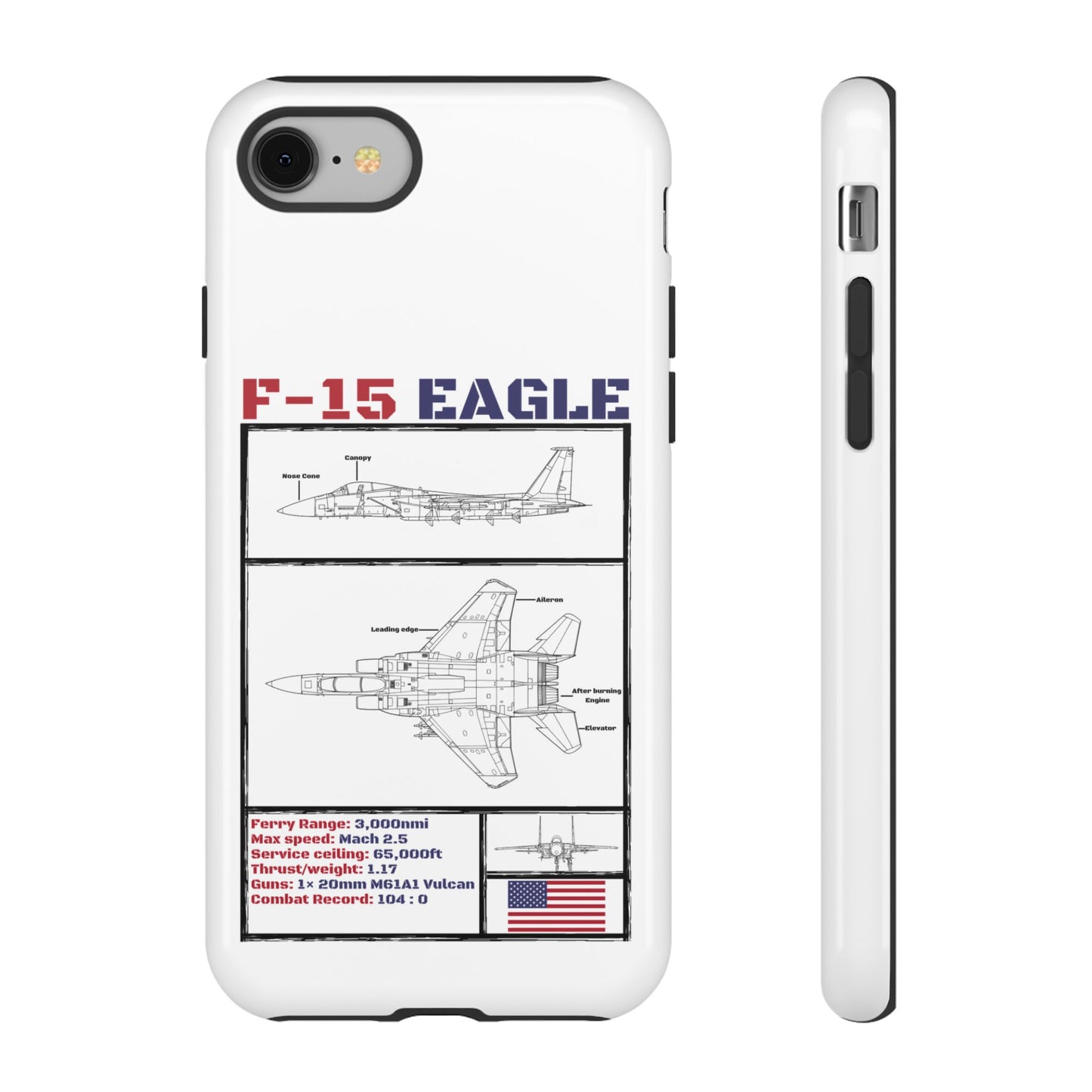 F-15 Schematic edition phone case