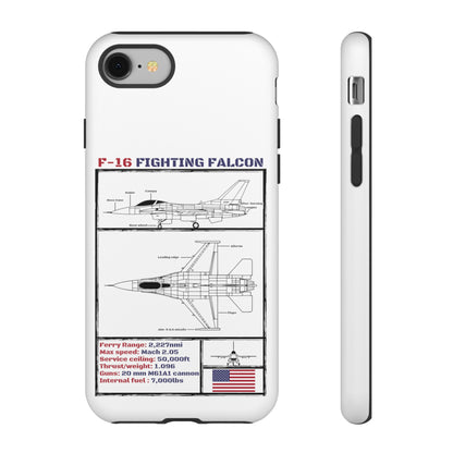 F-16 Schematic rigid Phone Case (USAF colour-ways)