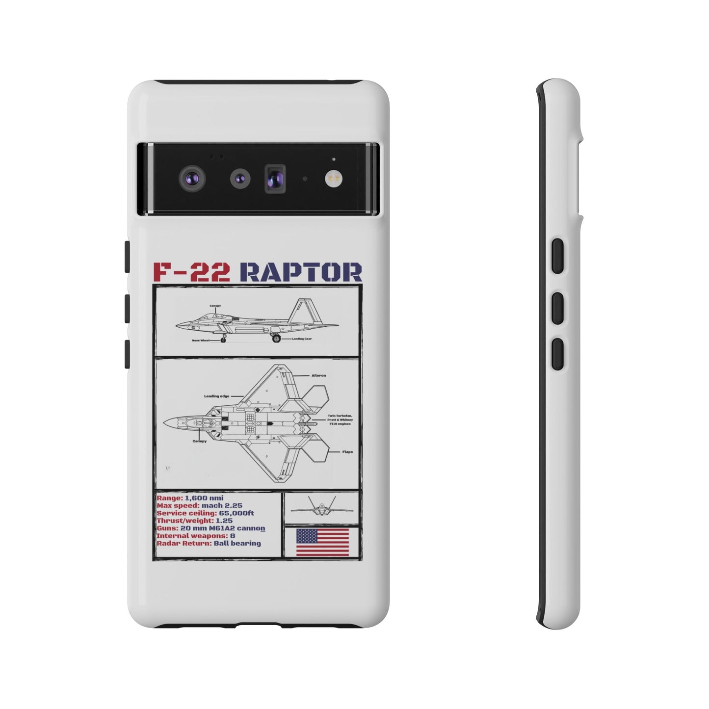 F-22 Raptor Schematic edition phone case (USAF Colour-Way)
