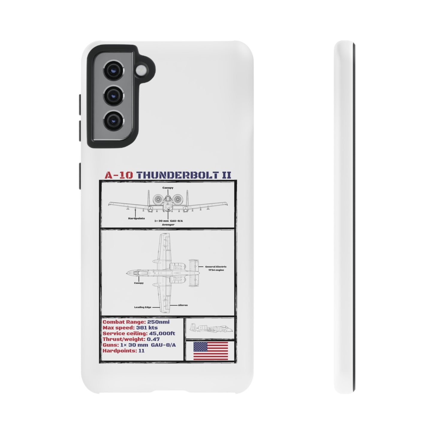 A-10 Schematic Rigid Phone Case (USAF colour-ways)