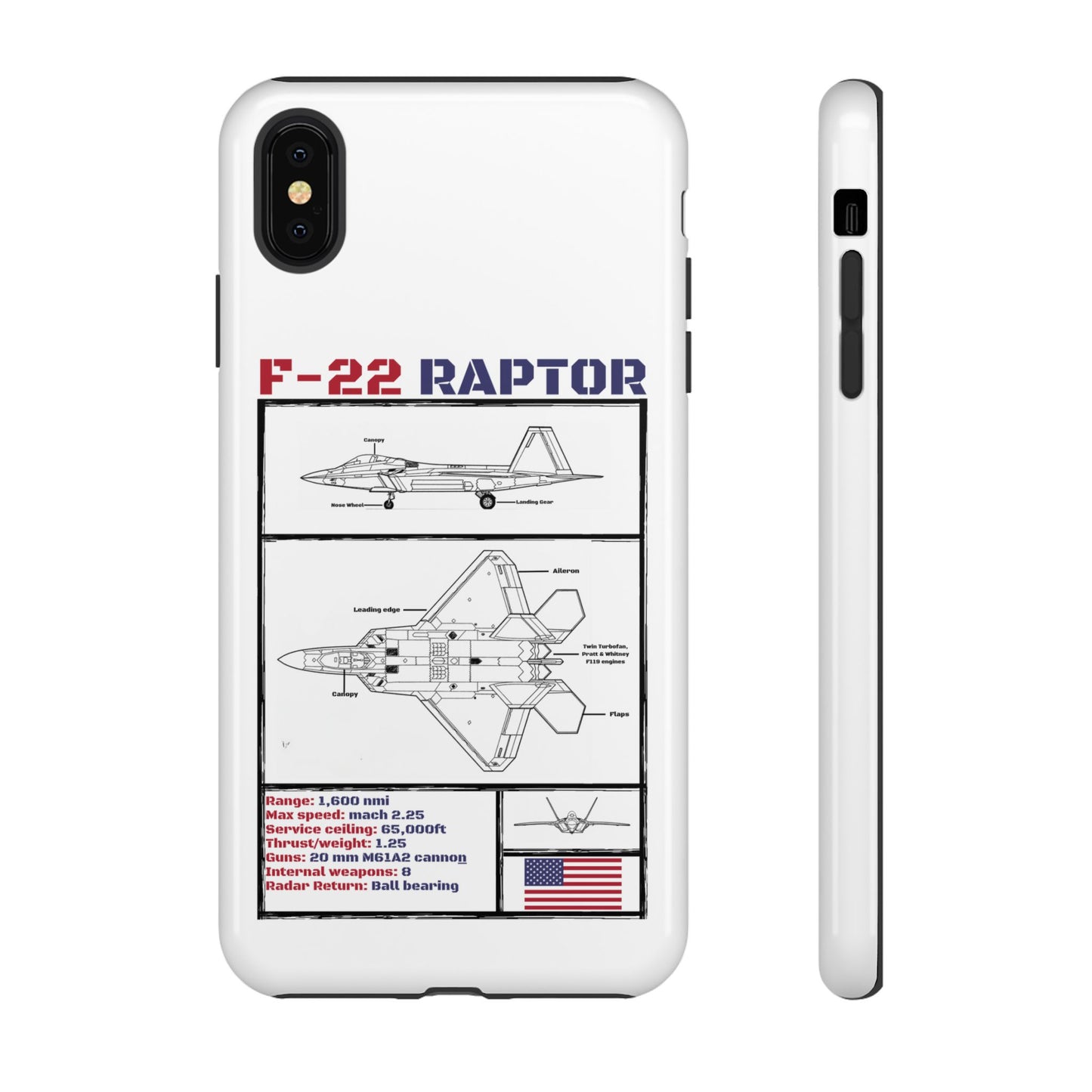 F-22 Raptor Schematic edition phone case (USAF Colour-Way)