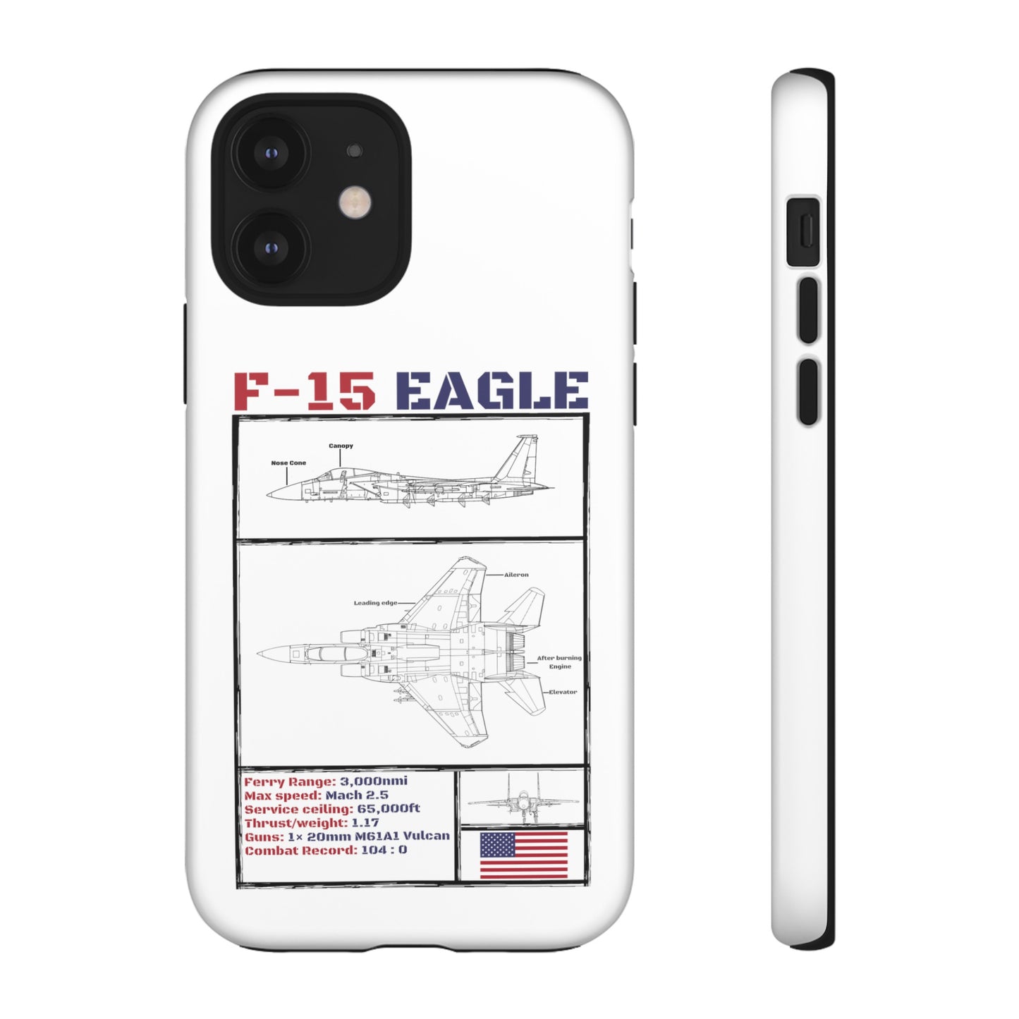 F-15 Schematic rigid Phone Case (USAF colour-ways)