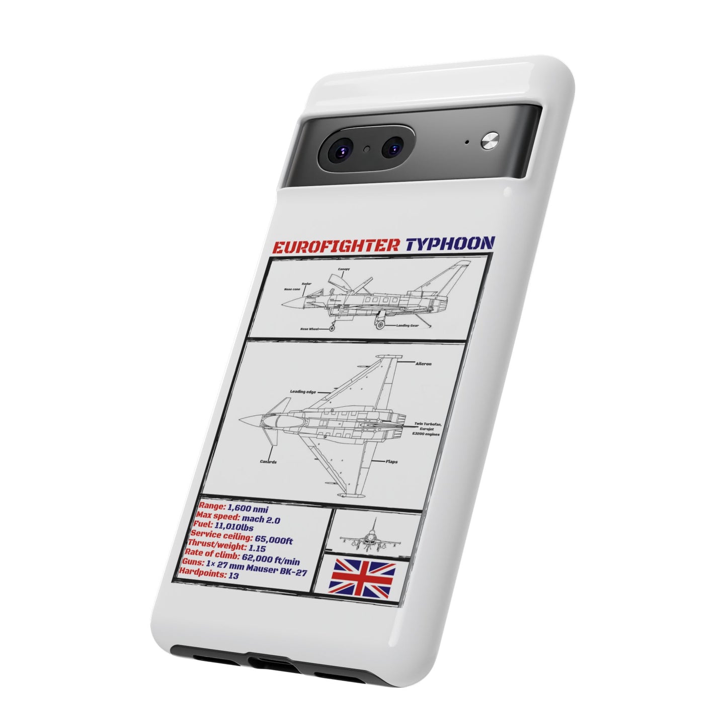 Eurofighter typhoon Schematic edition phone case (RAF Colour-Way)