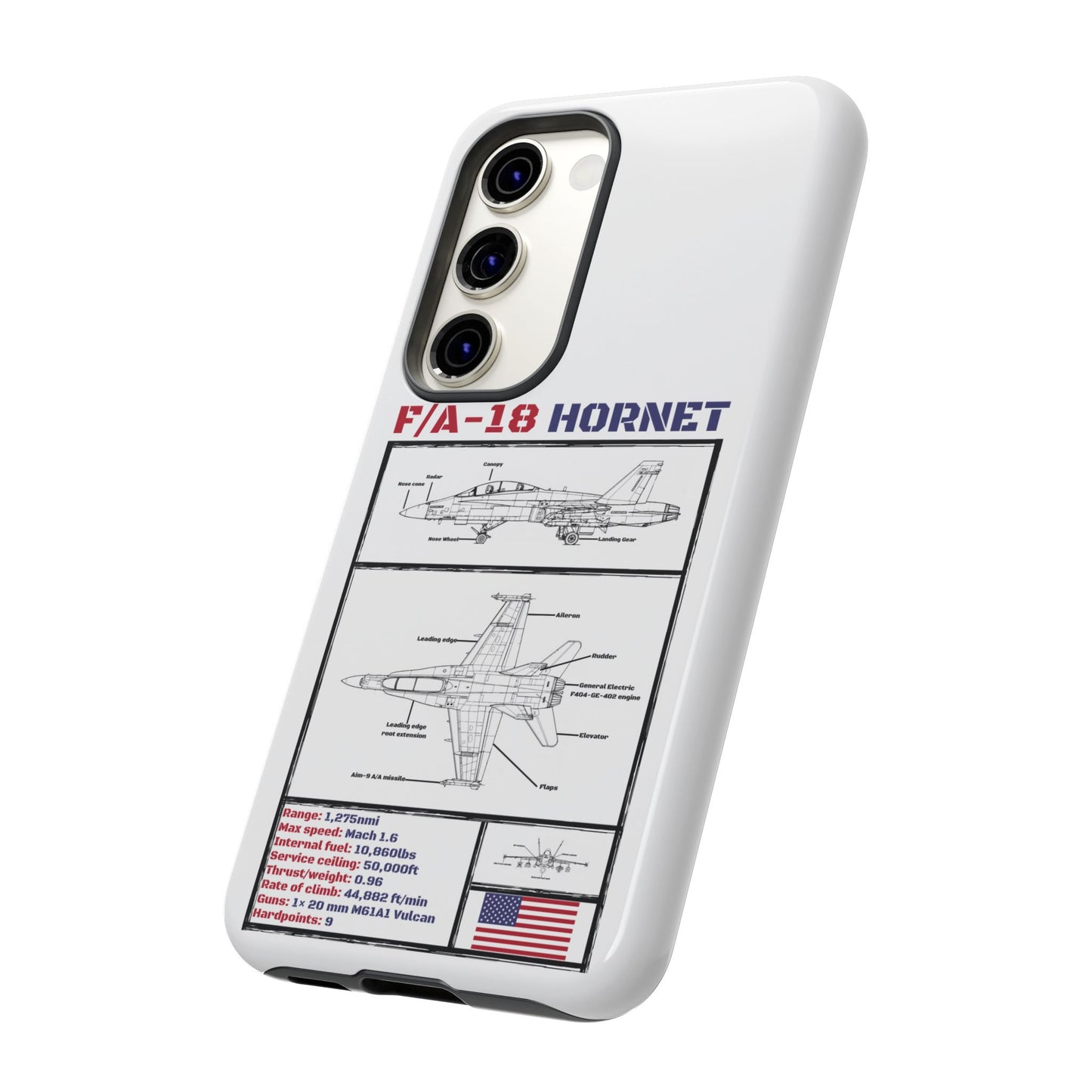 F/A-18 Hornet Schematic edition phone case (USAF Colour-Way)