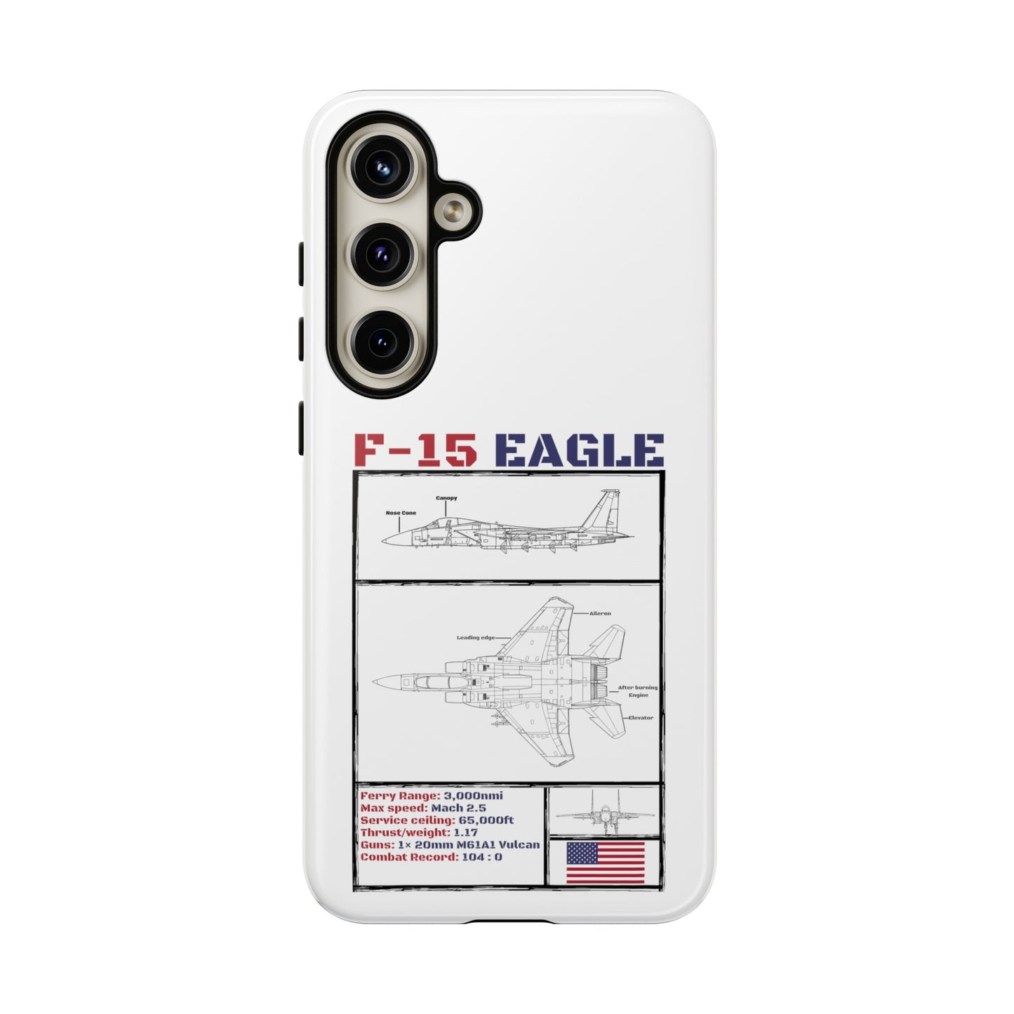 F-15 Schematic rigid Phone Case (USAF colour-ways)