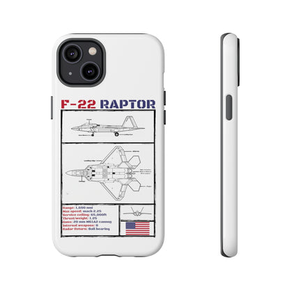 F-22 Raptor schematic rigid Phone Case (USAF colour-ways)