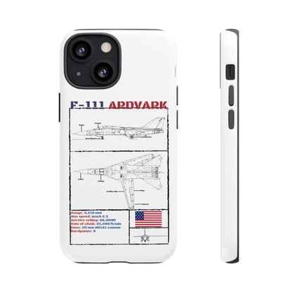 F111 Aardvark  Schematic Durable Phone Case (USAF Colourways)