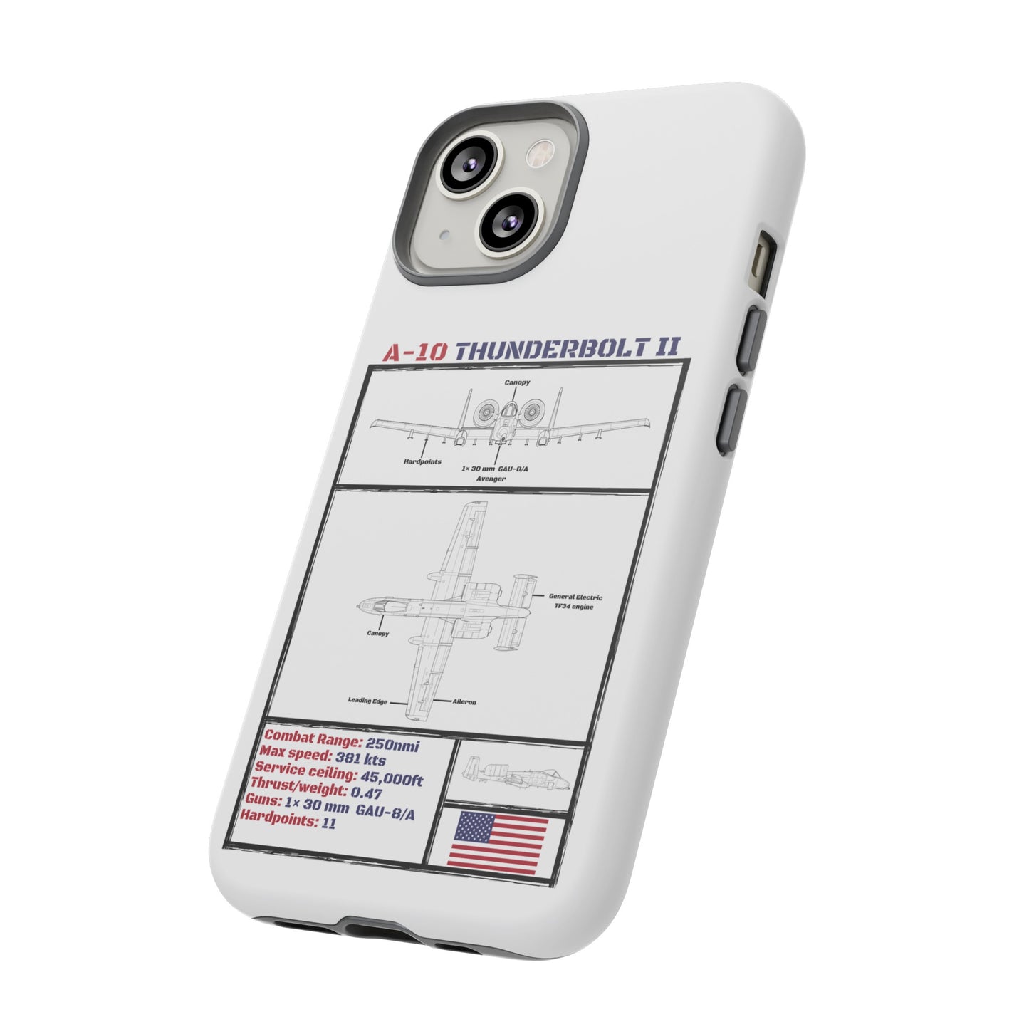 A-10 Schematic Rigid Phone Case (USAF colour-ways)