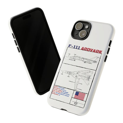 F111 Aardvark  Schematic Durable Phone Case (USAF Colourways)