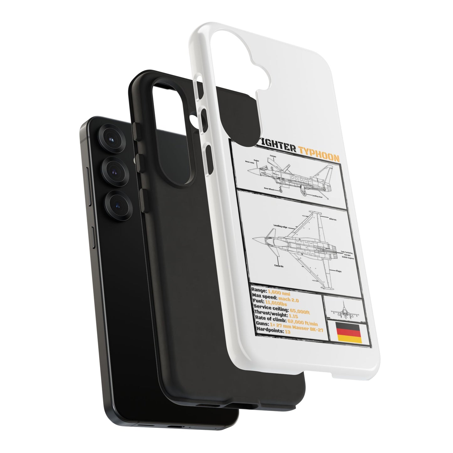 Eurofighter typhoon Schematic edition phone case (Luftwaffe Colour-Way)