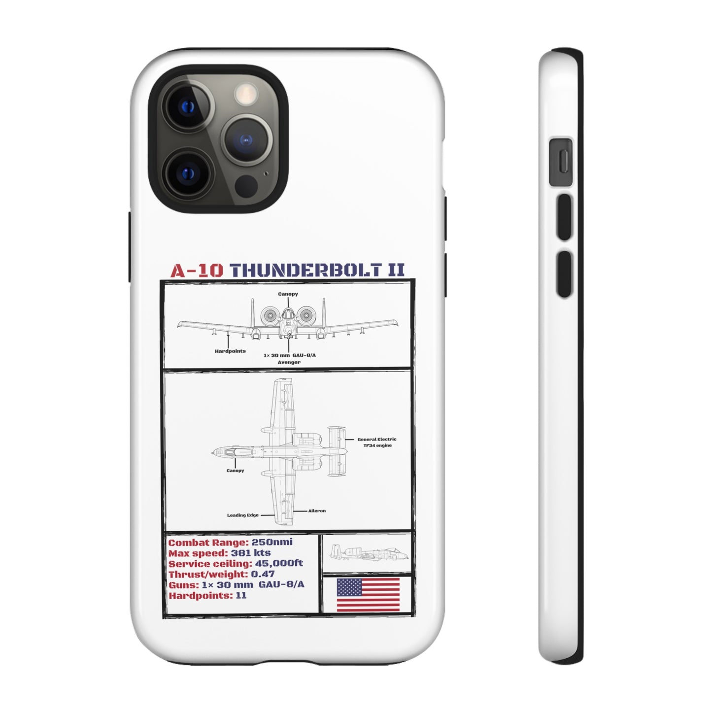 A-10 Schematic Rigid Phone Case (USAF colour-ways)