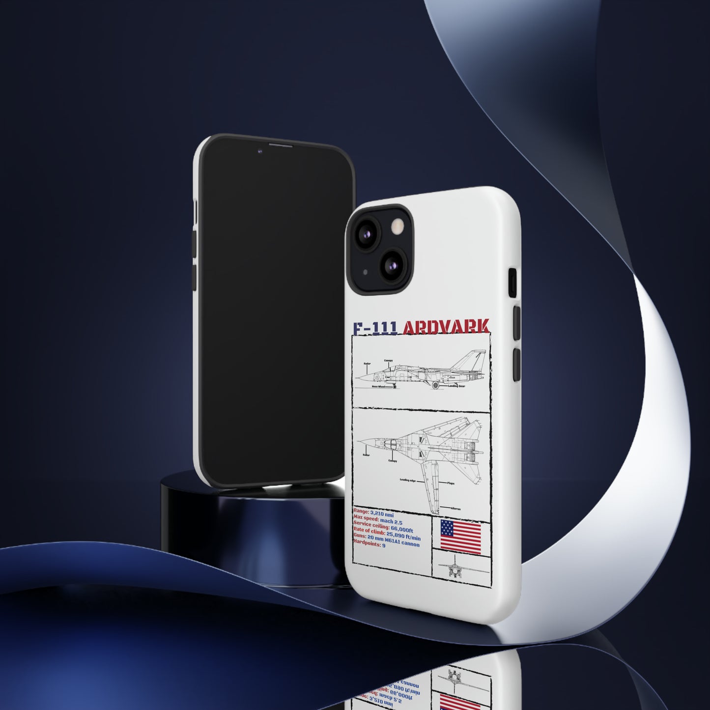 F111 Aardvark  Schematic Durable Phone Case (USAF Colourways)