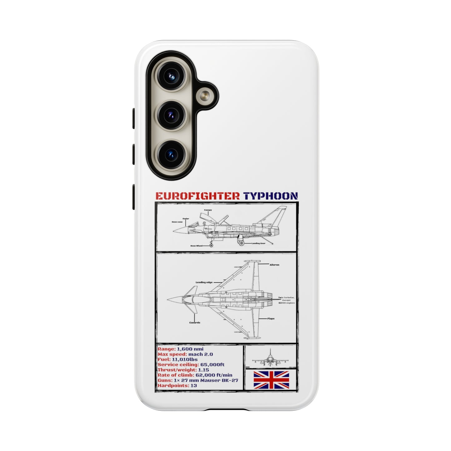 Eurofighter Typhoon Rigid Phone Case (RAF colour-ways)