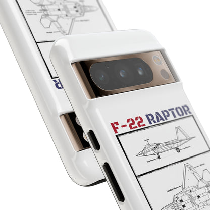 F-22 Raptor schematic rigid Phone Case (USAF colour-ways)