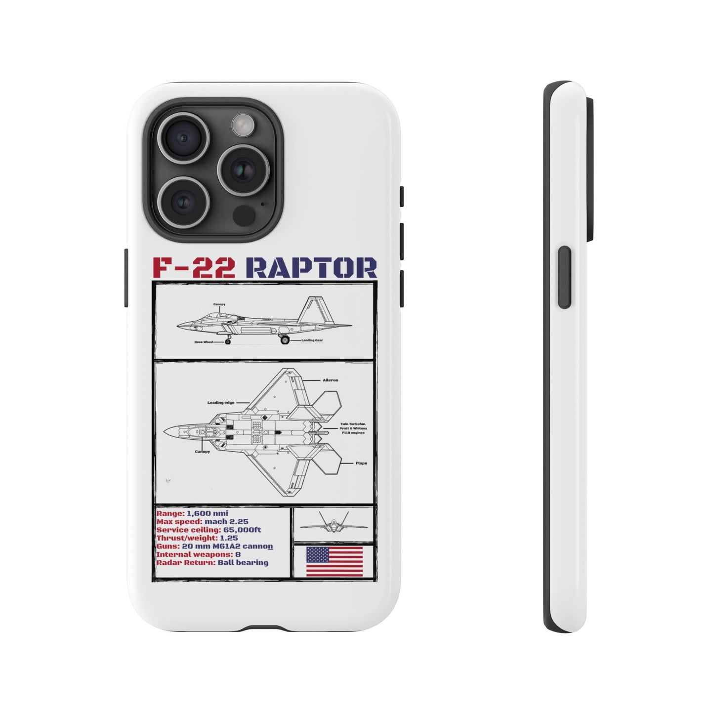 F-22 Raptor Schematic edition phone case (USAF Colour-Way)