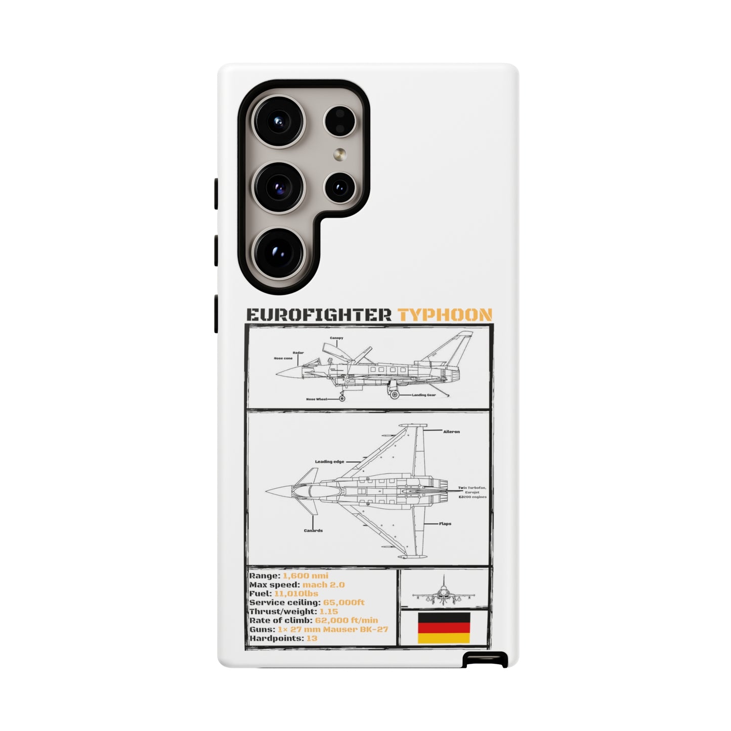 Eurofighter Typhoon Rigid Phone Case (Luftwaffe colour-ways)