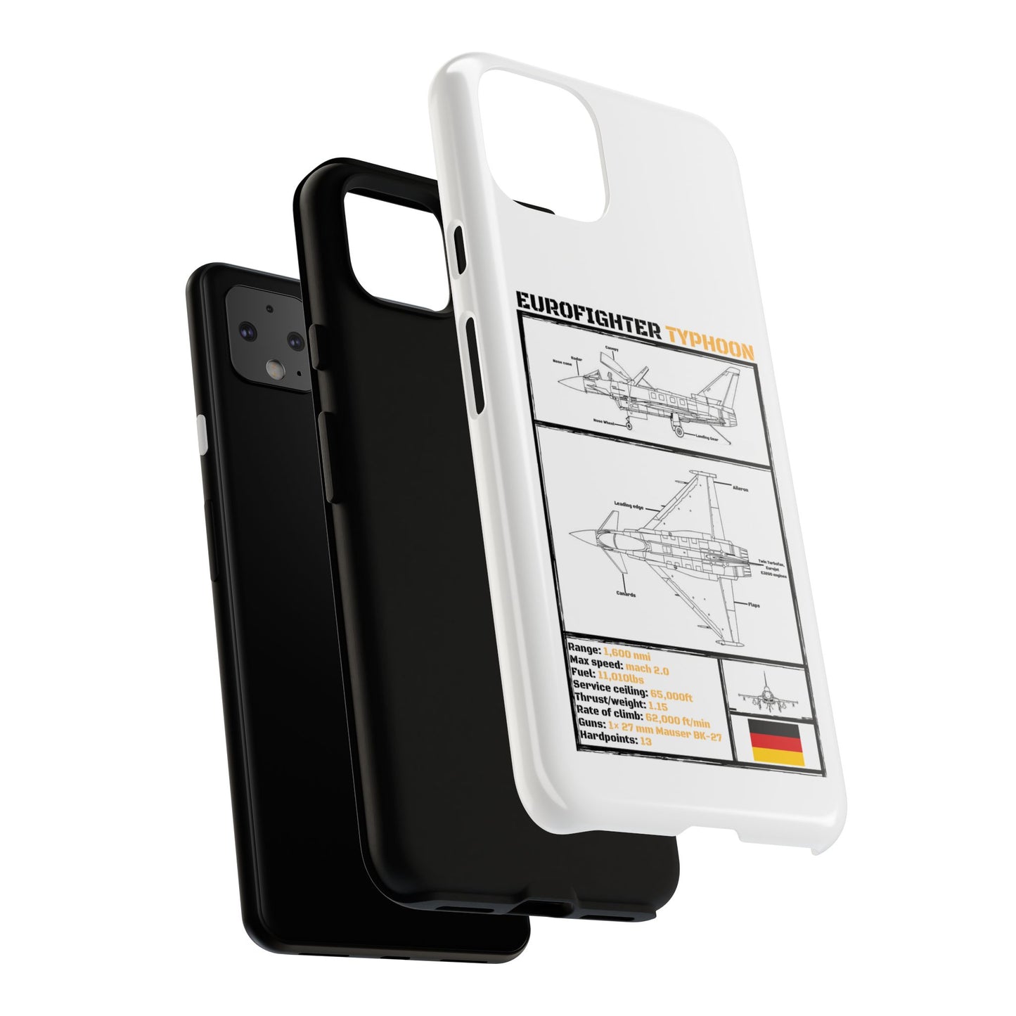 Eurofighter typhoon Schematic edition phone case (Luftwaffe Colour-Way)