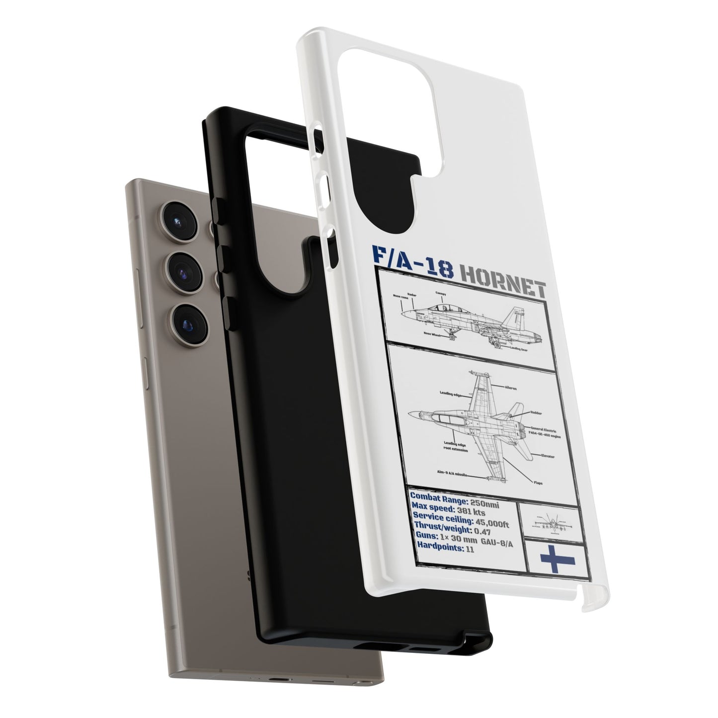 F/A-18 Hornet Schematic edition phone case (FAF Colour-Way)