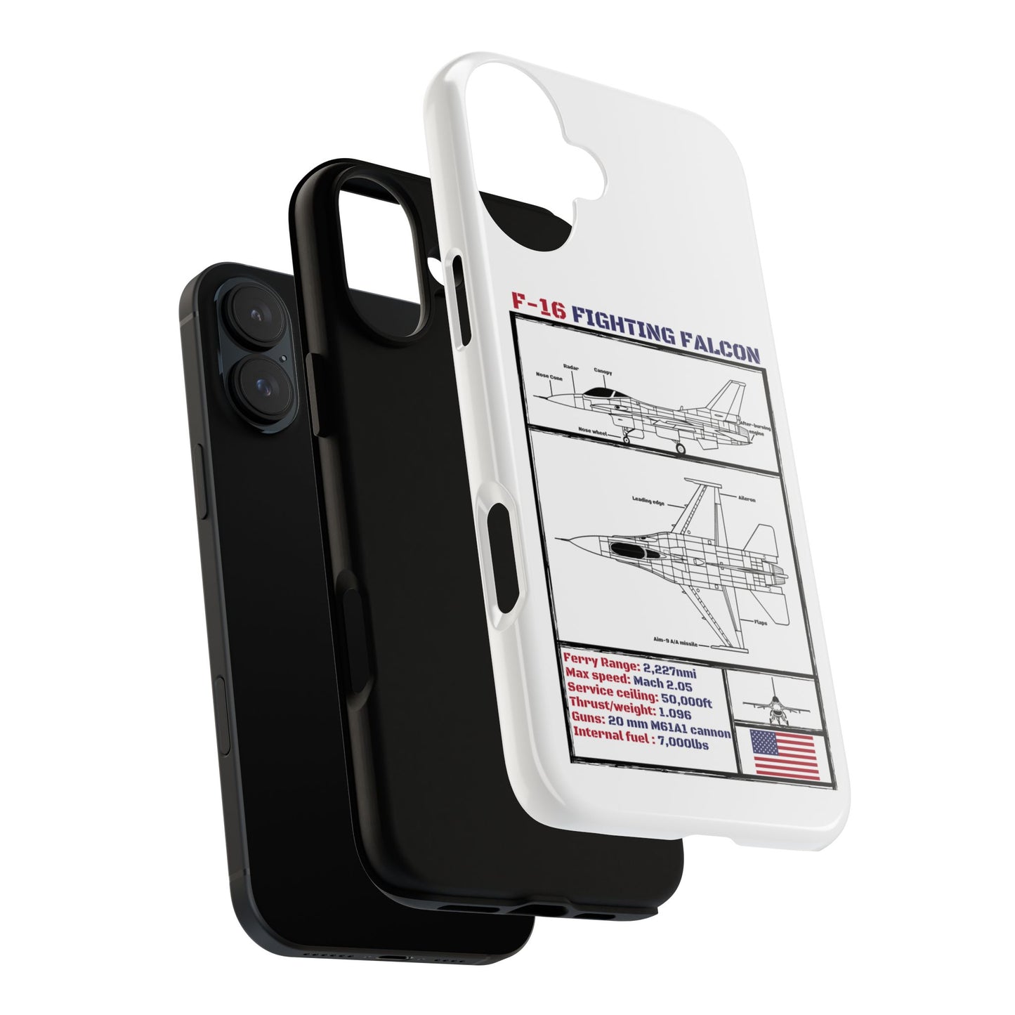 F-16 Fighting Falcon Schematic edition phone case (USAF Colour-Way)