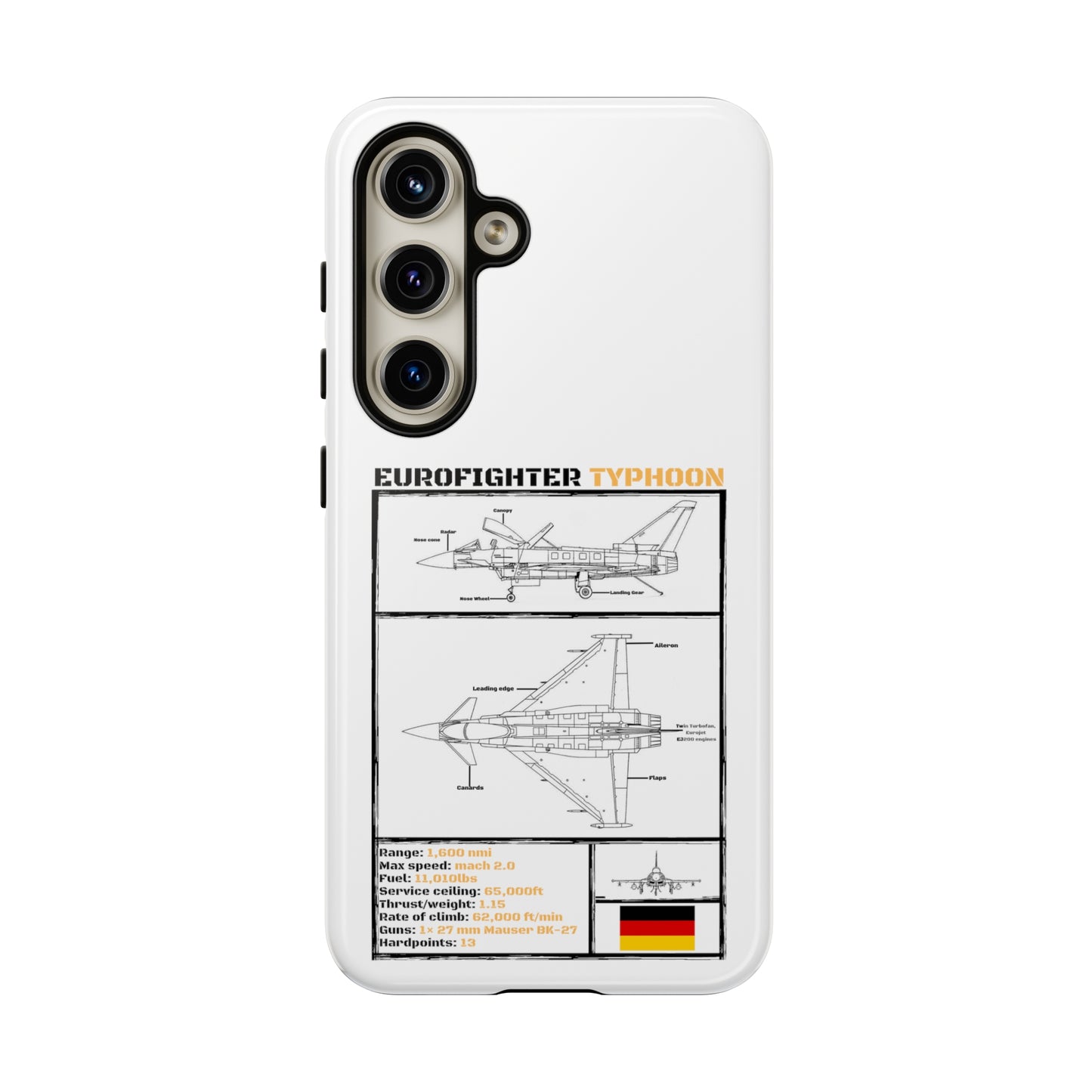 Eurofighter Typhoon Rigid Phone Case (Luftwaffe colour-ways)