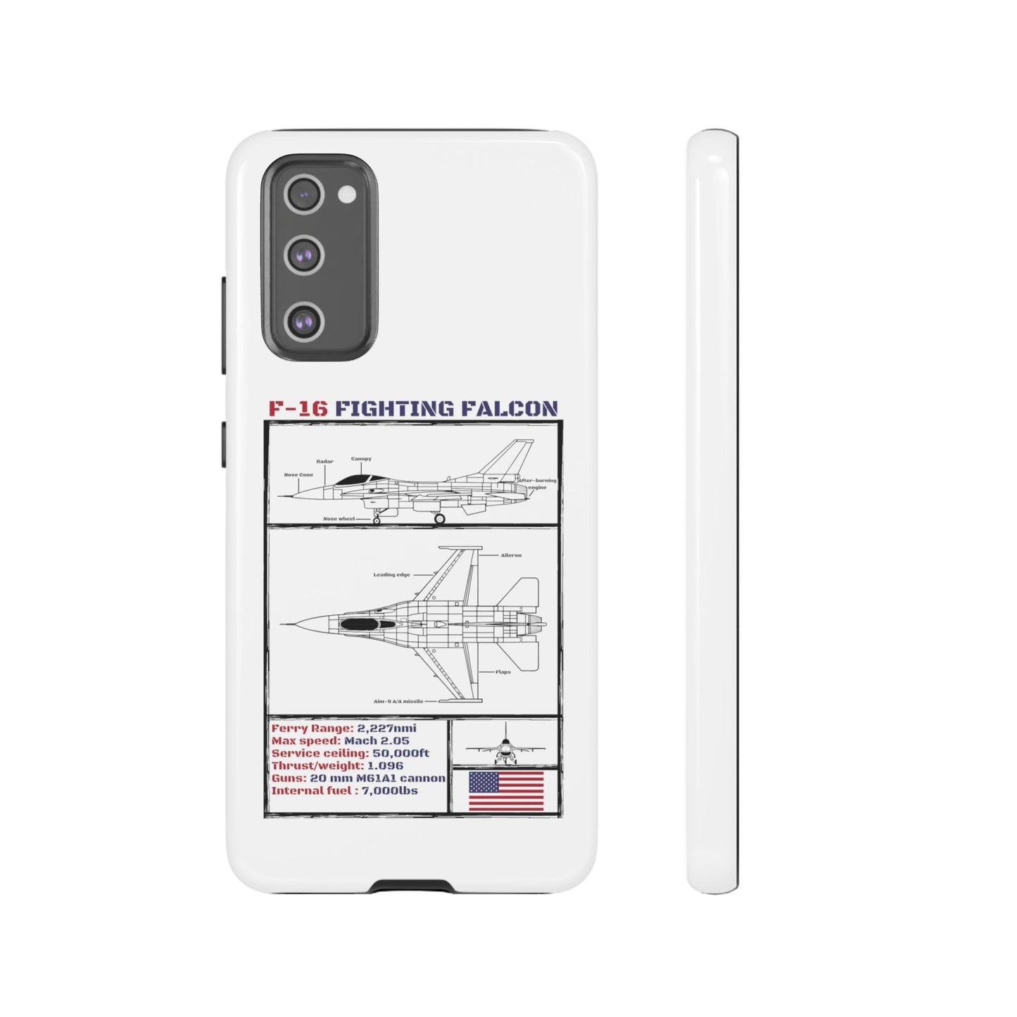 F-16 Schematic rigid Phone Case (USAF colour-ways)