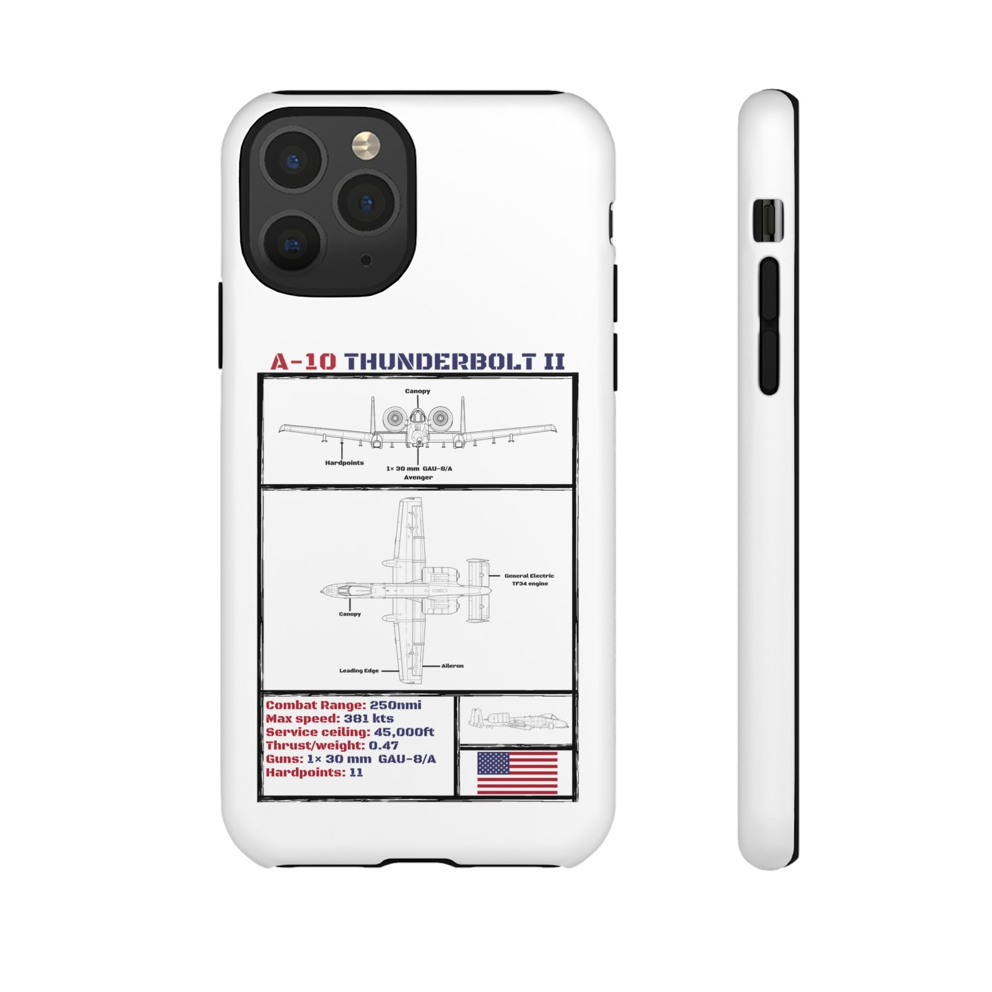 A-10 Schematic Rigid Phone Case (USAF colour-ways)