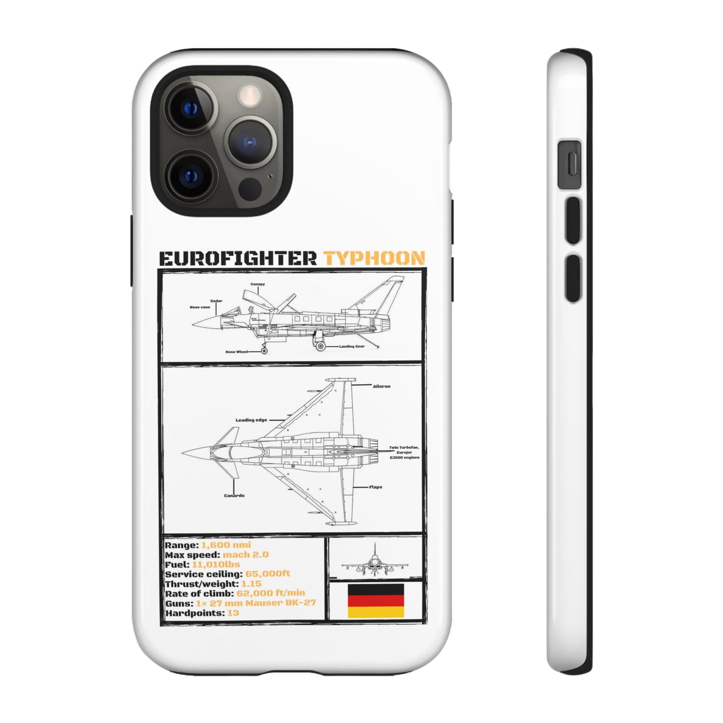 Eurofighter typhoon Schematic edition phone case (Luftwaffe Colour-Way)