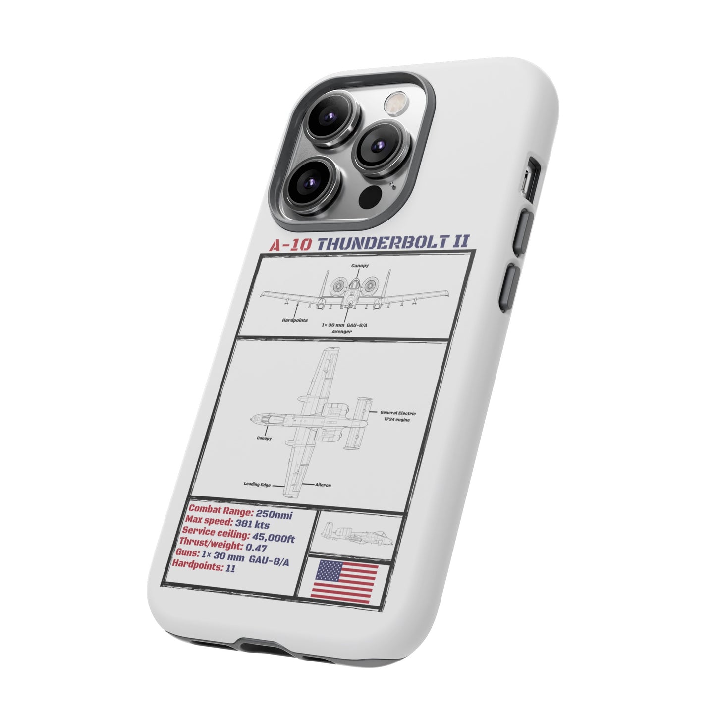 A-10 Schematic Rigid Phone Case (USAF colour-ways)